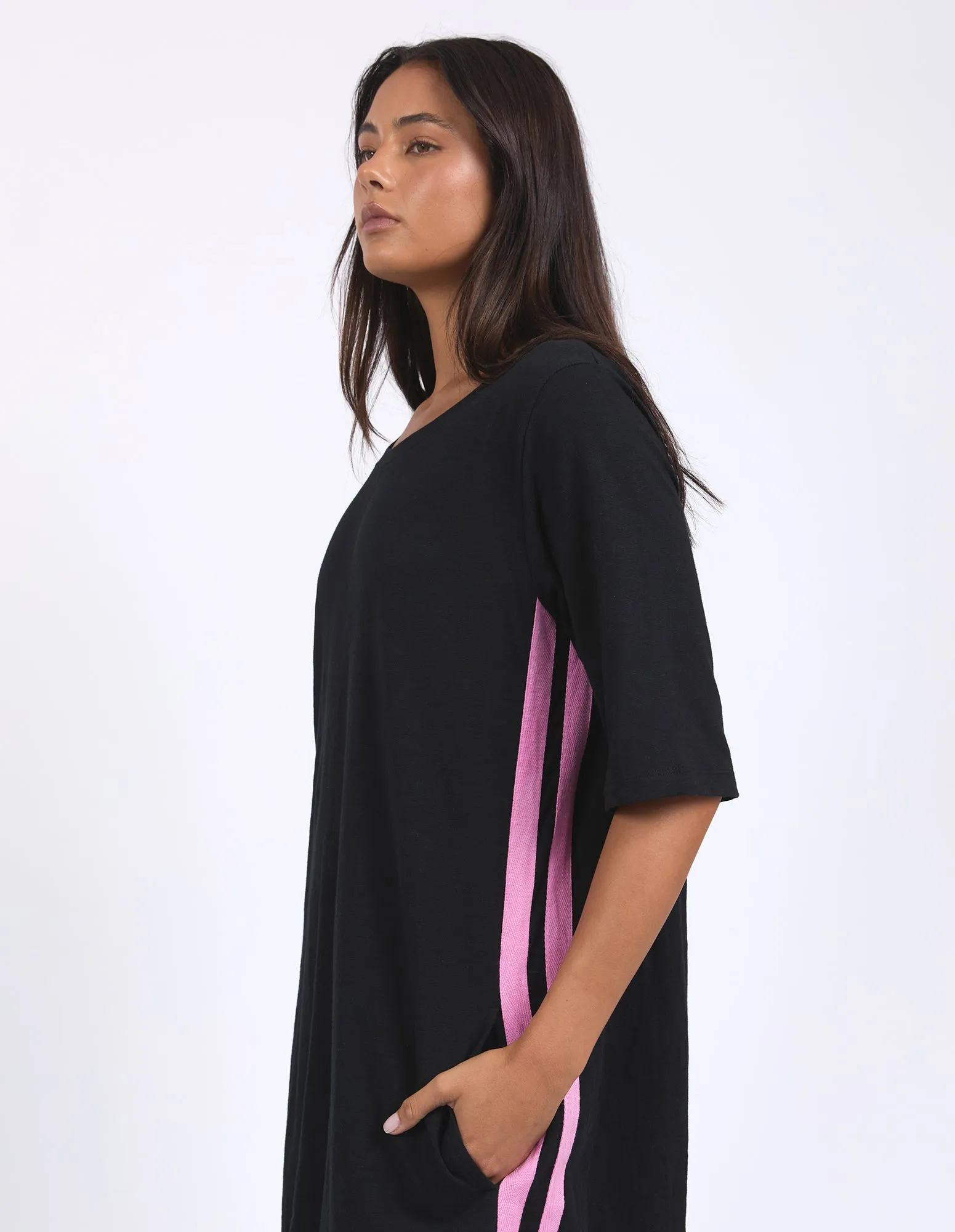 Foxwood Recovery 3/4 Sleeve Dress Black W/