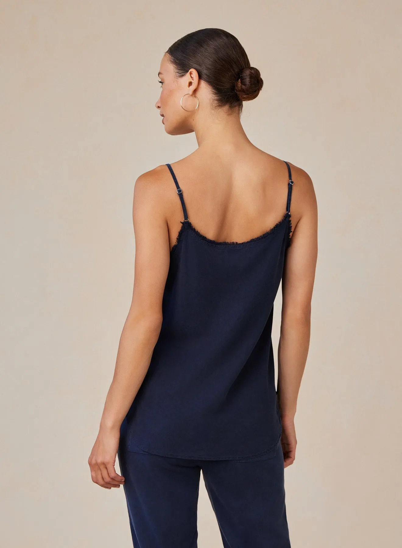 Frayed Tencel Cami - Endless Sea