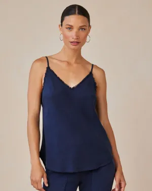 Frayed Tencel Cami - Endless Sea