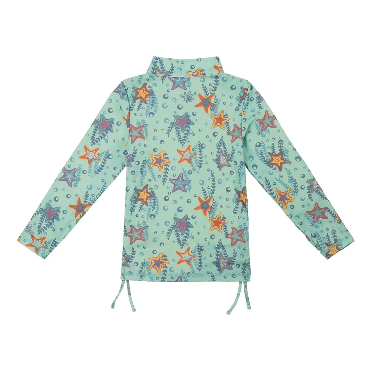 Girl's Half Zip Ruched Sun & Swim Shirt