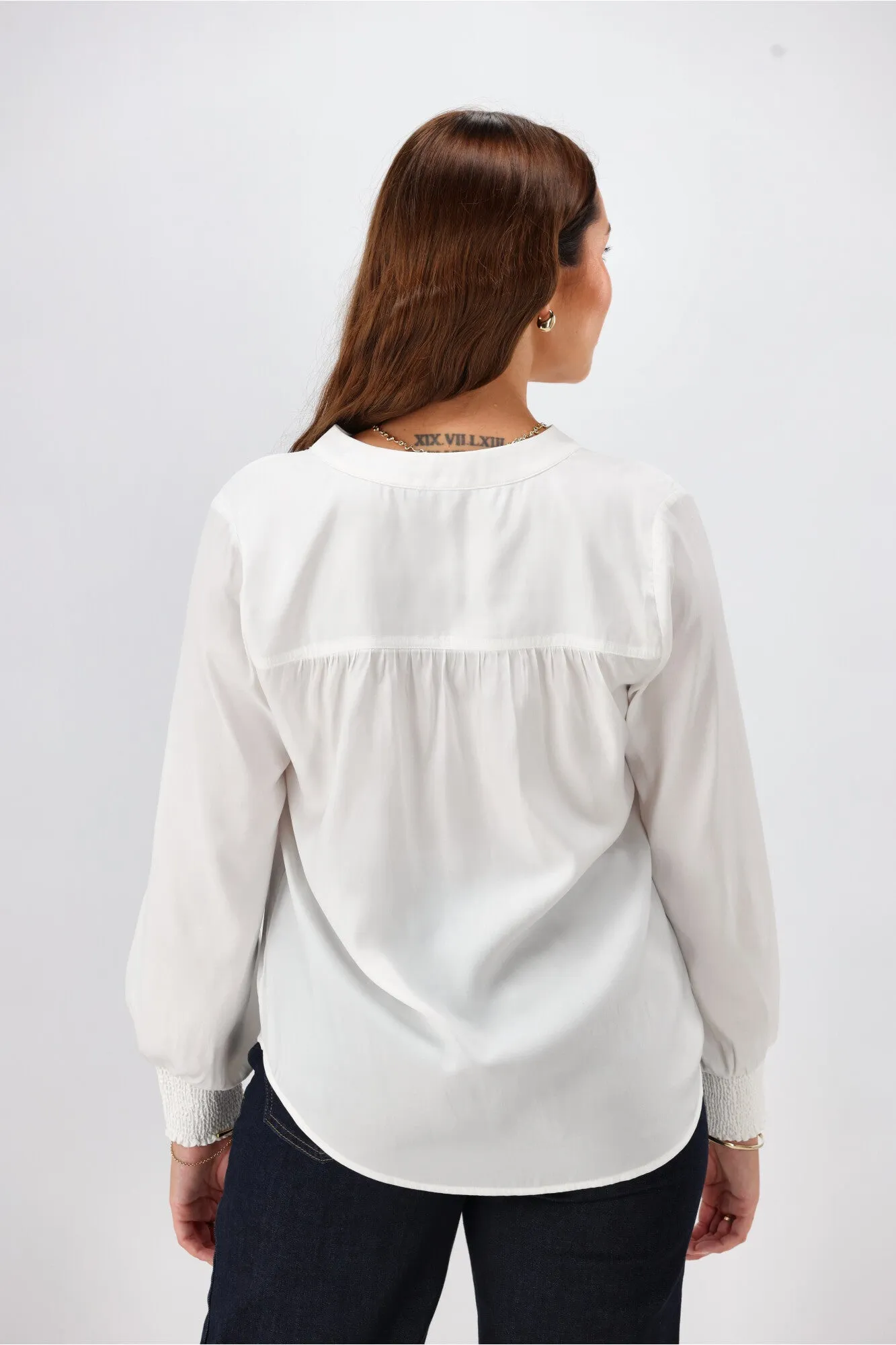 Gloss the Label Sattva Shirred Detail Blouse Natural