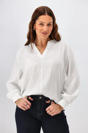 Gloss the Label Sattva Shirred Detail Blouse Natural