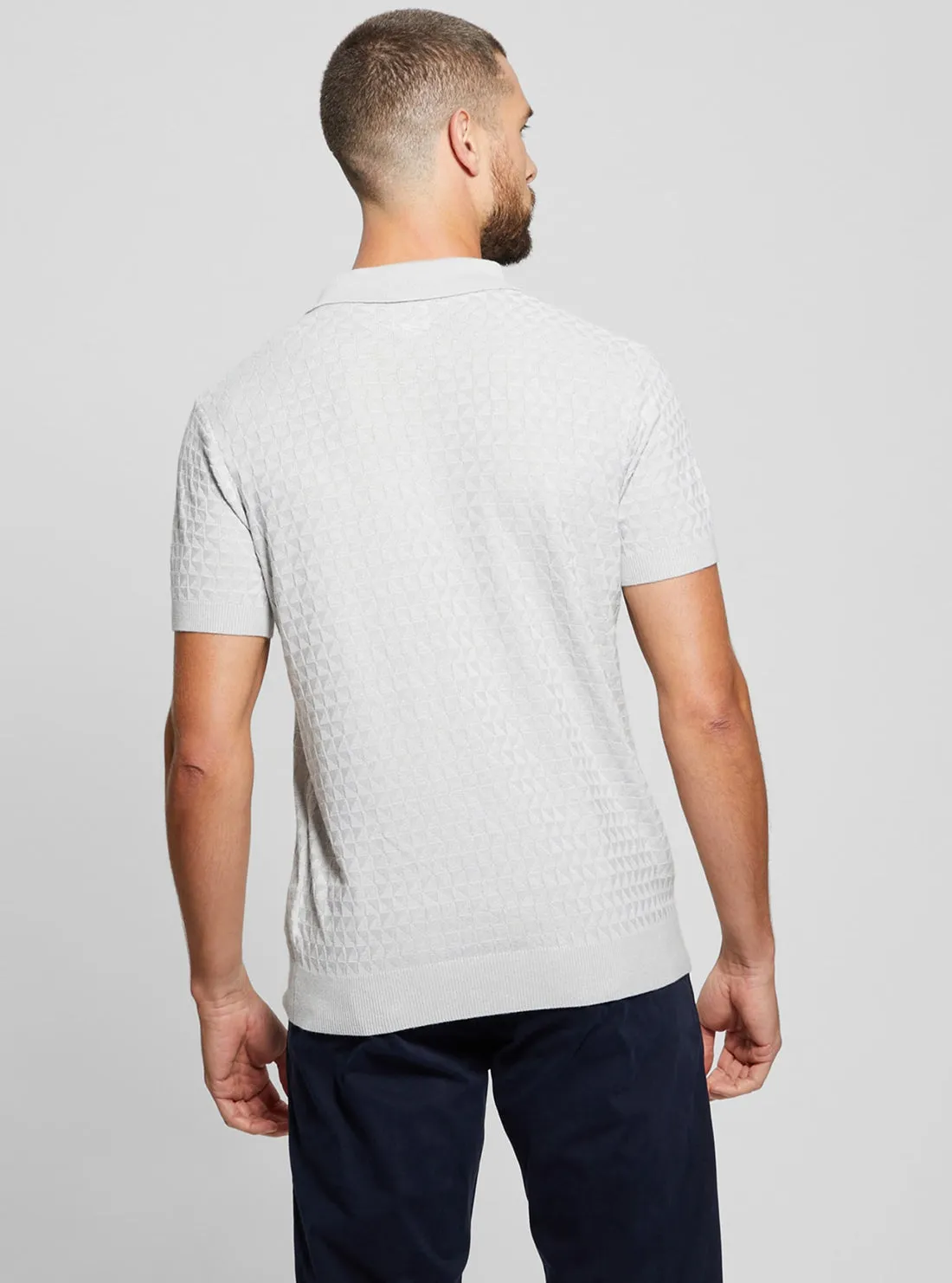 Grey Checkered Kyle Polo T-Shirt