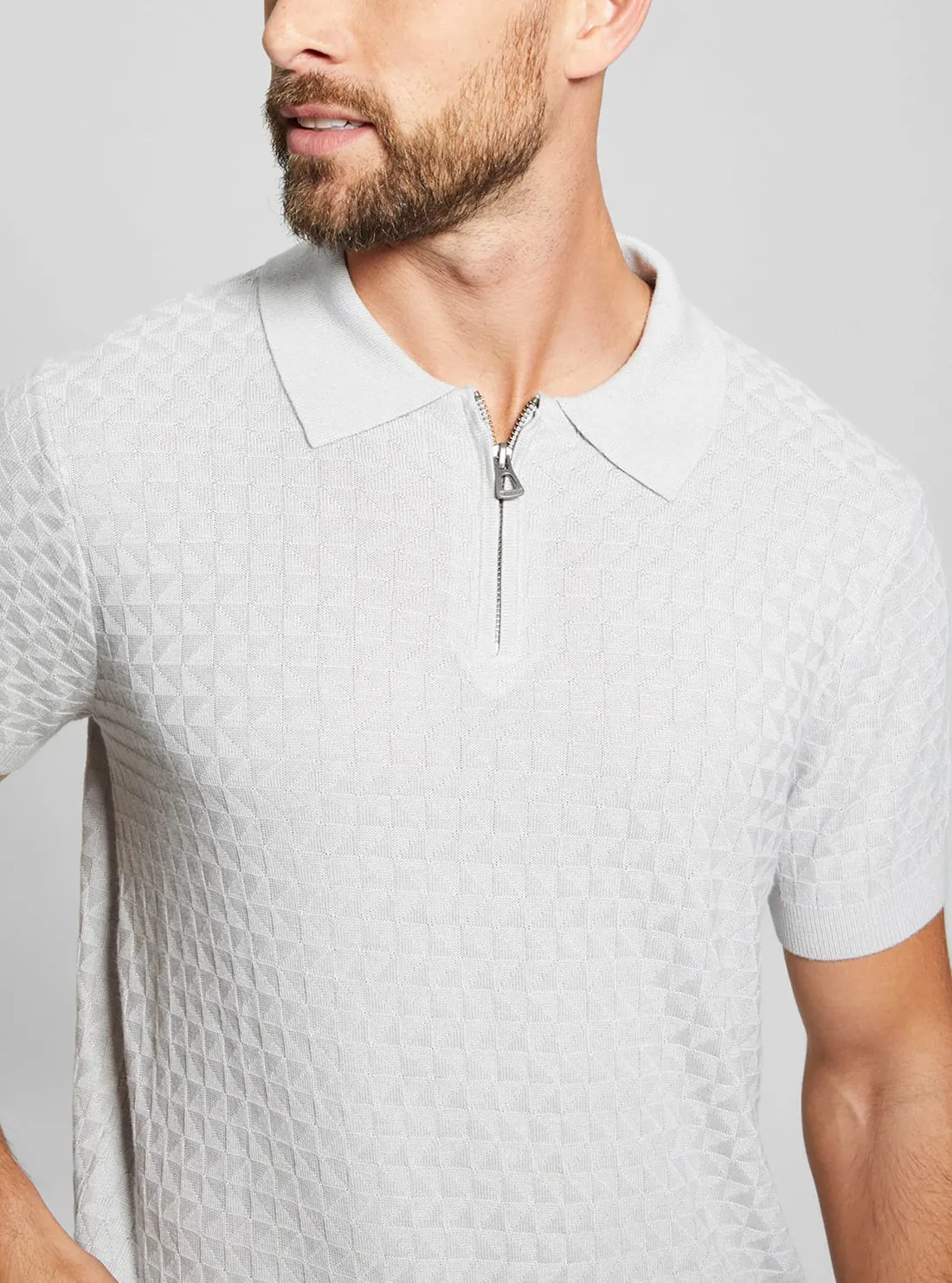 Grey Checkered Kyle Polo T-Shirt