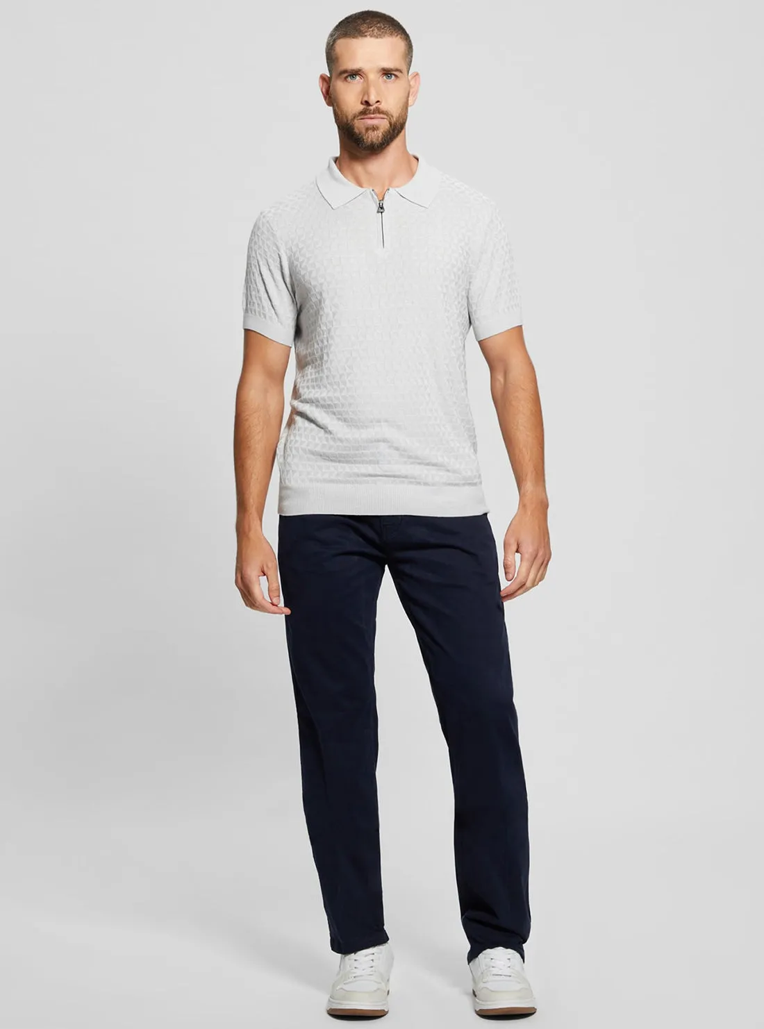 Grey Checkered Kyle Polo T-Shirt