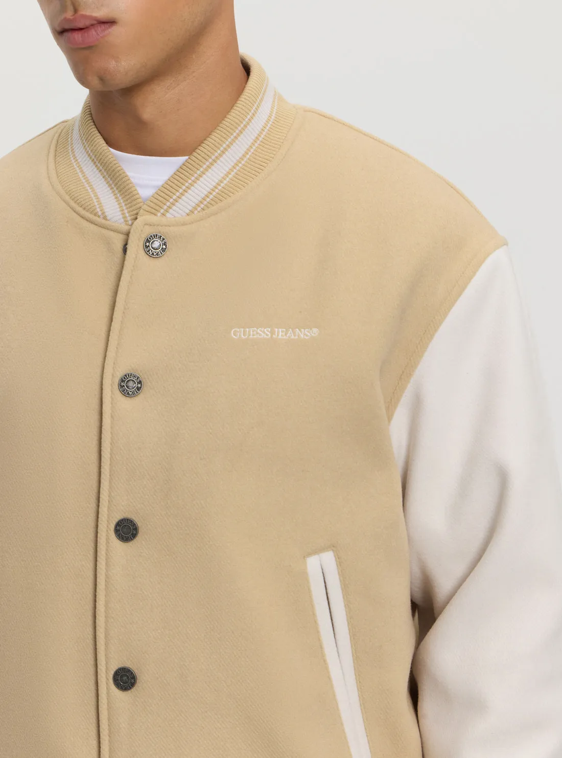 GUESS Jeans Beige Bomber Jacket