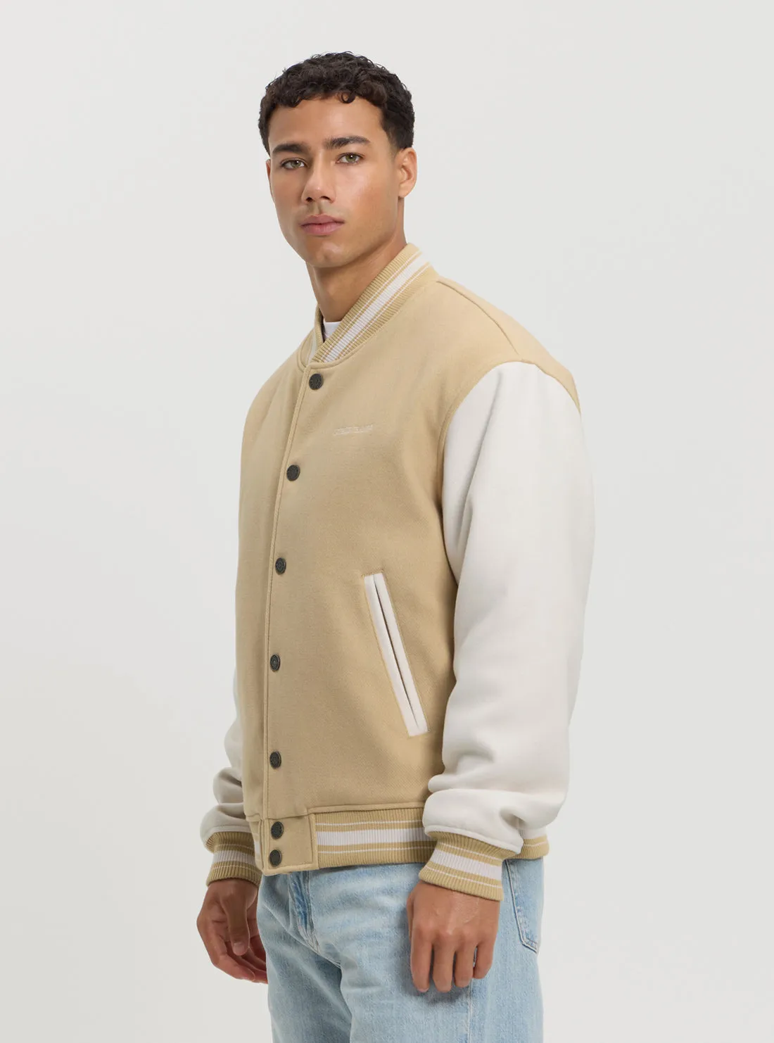 GUESS Jeans Beige Bomber Jacket