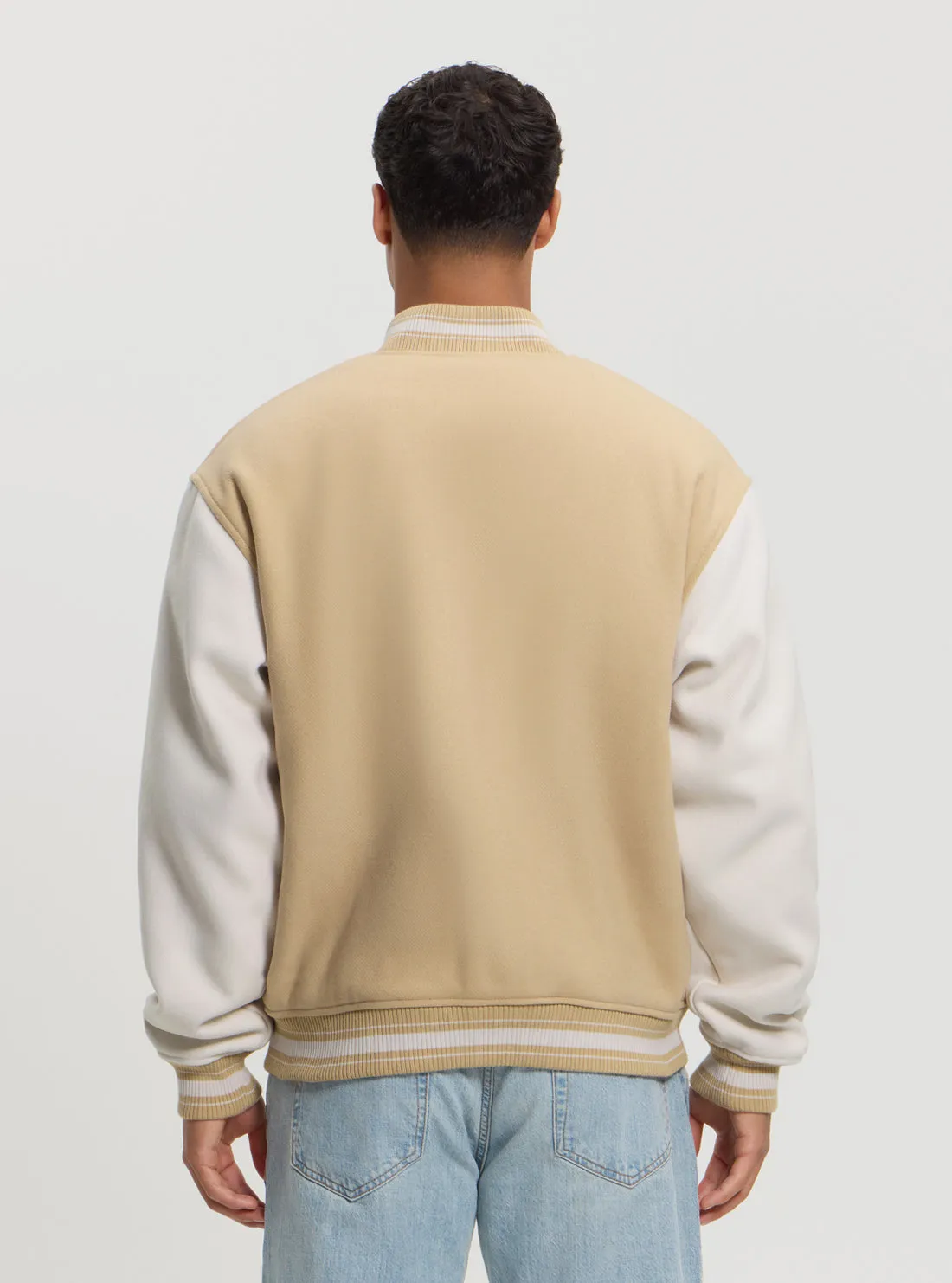 GUESS Jeans Beige Bomber Jacket