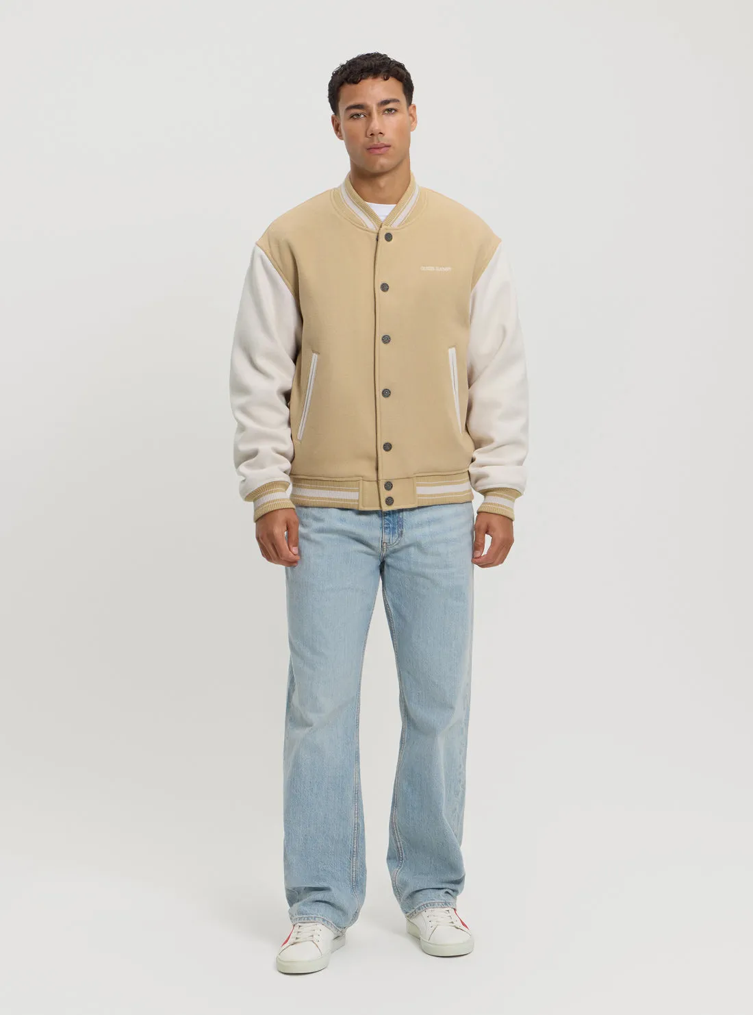 GUESS Jeans Beige Bomber Jacket