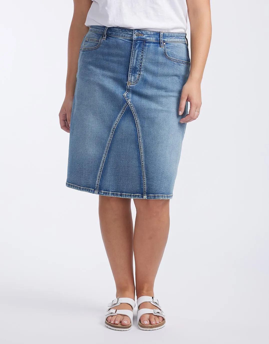 Harper Denim Skirt - Mid Wash