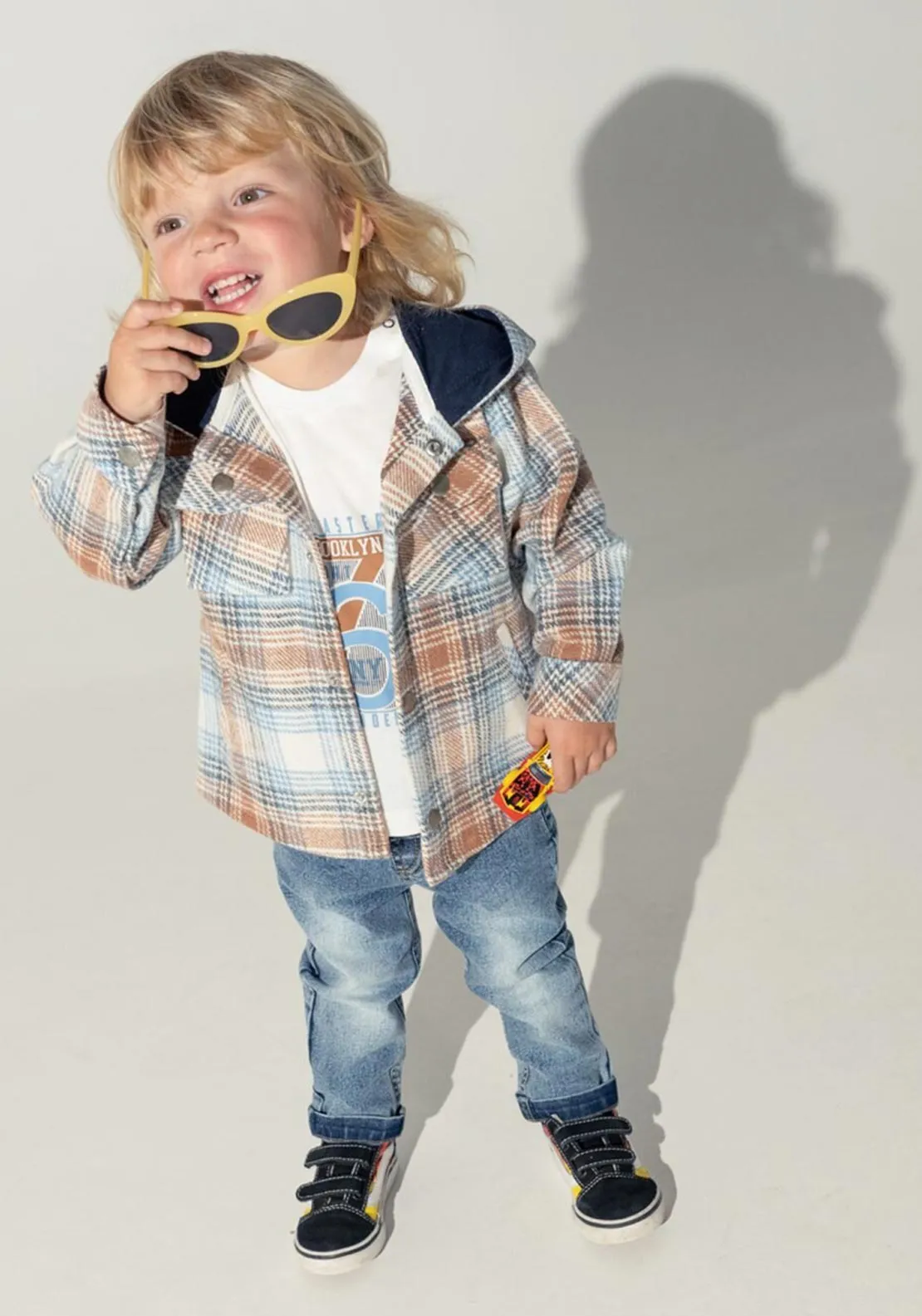 Hashtag Baby Boy Overshirt Three Piece Set, Natural