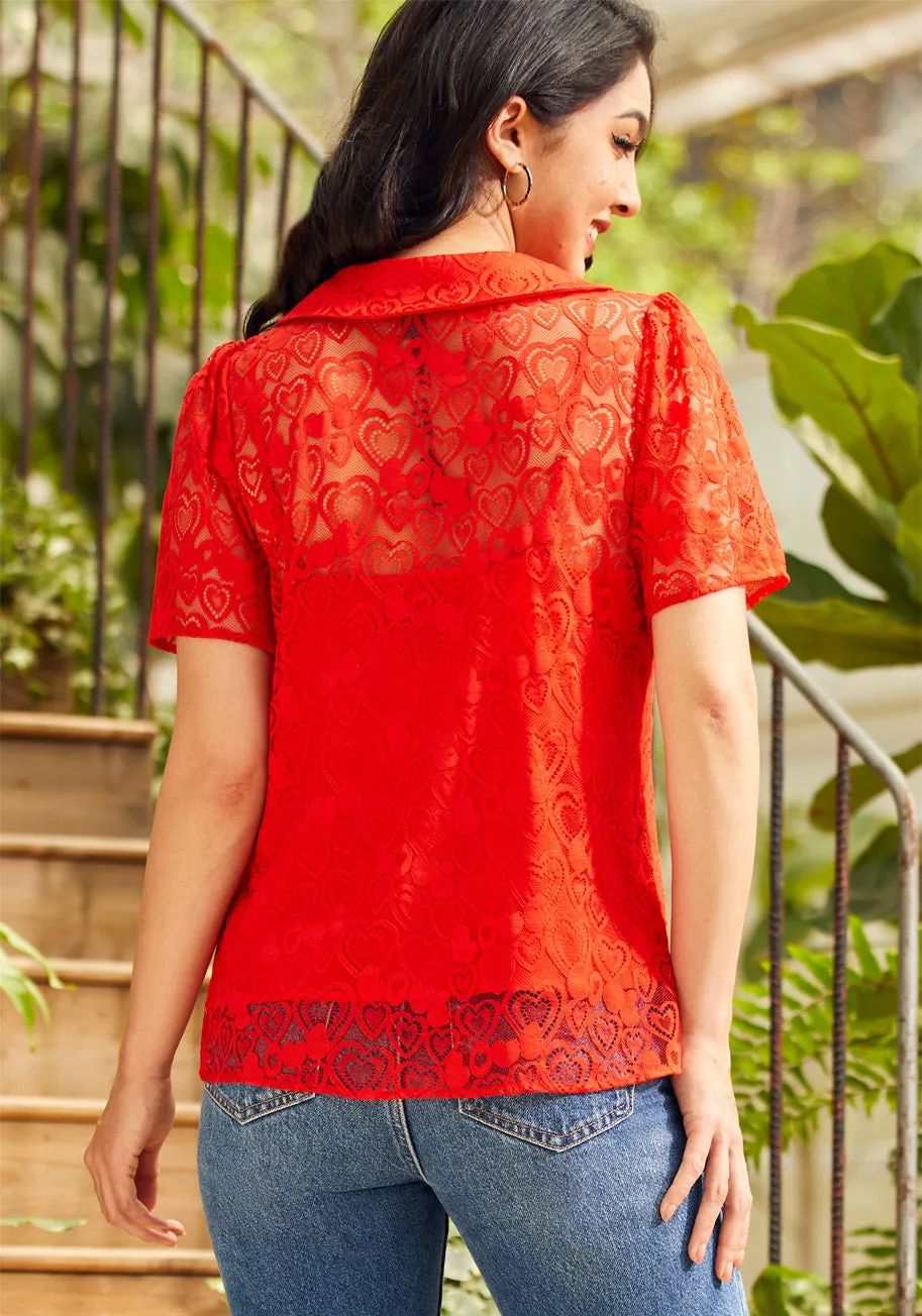 Heart Throb Button-Up Top