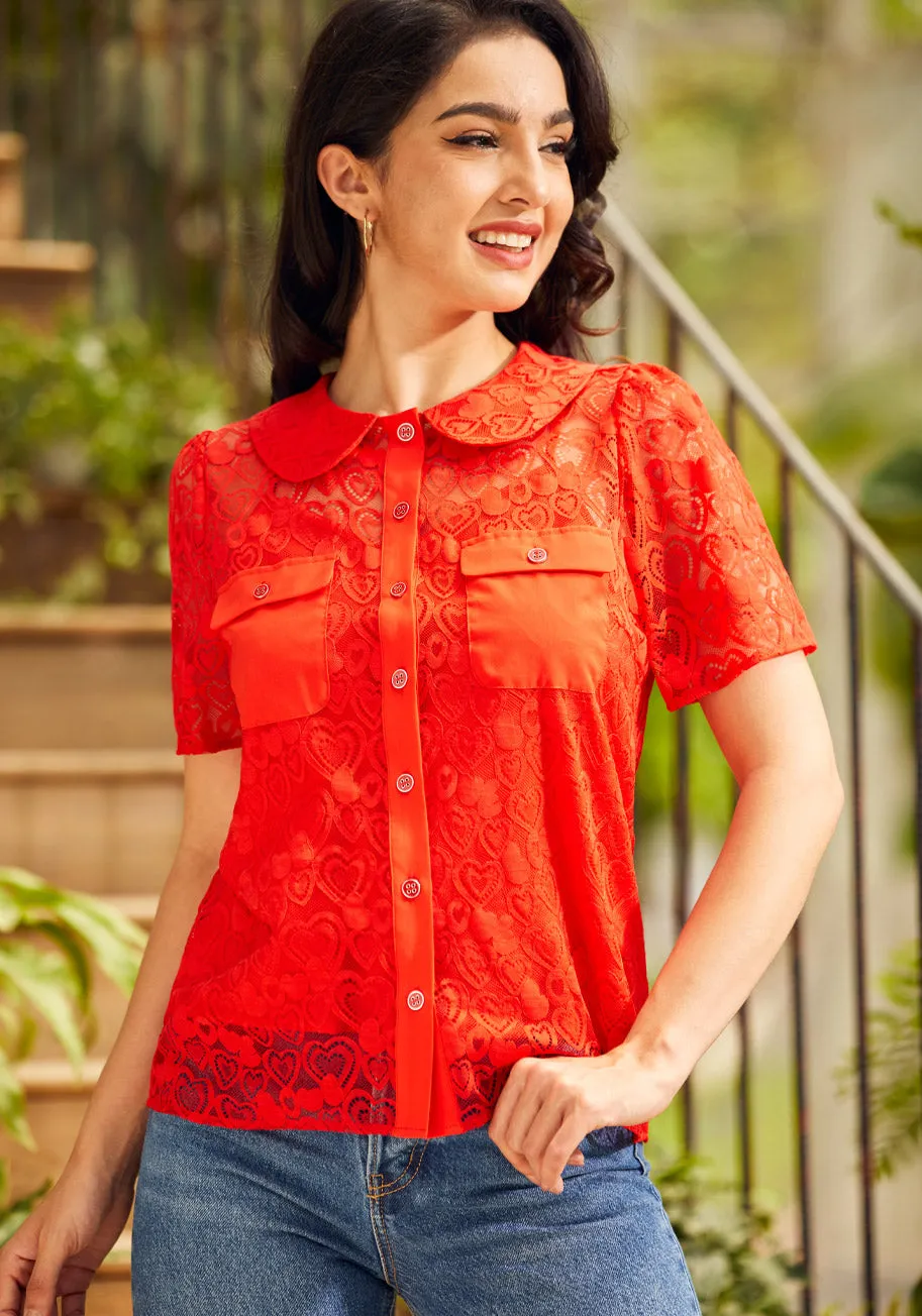 Heart Throb Button-Up Top