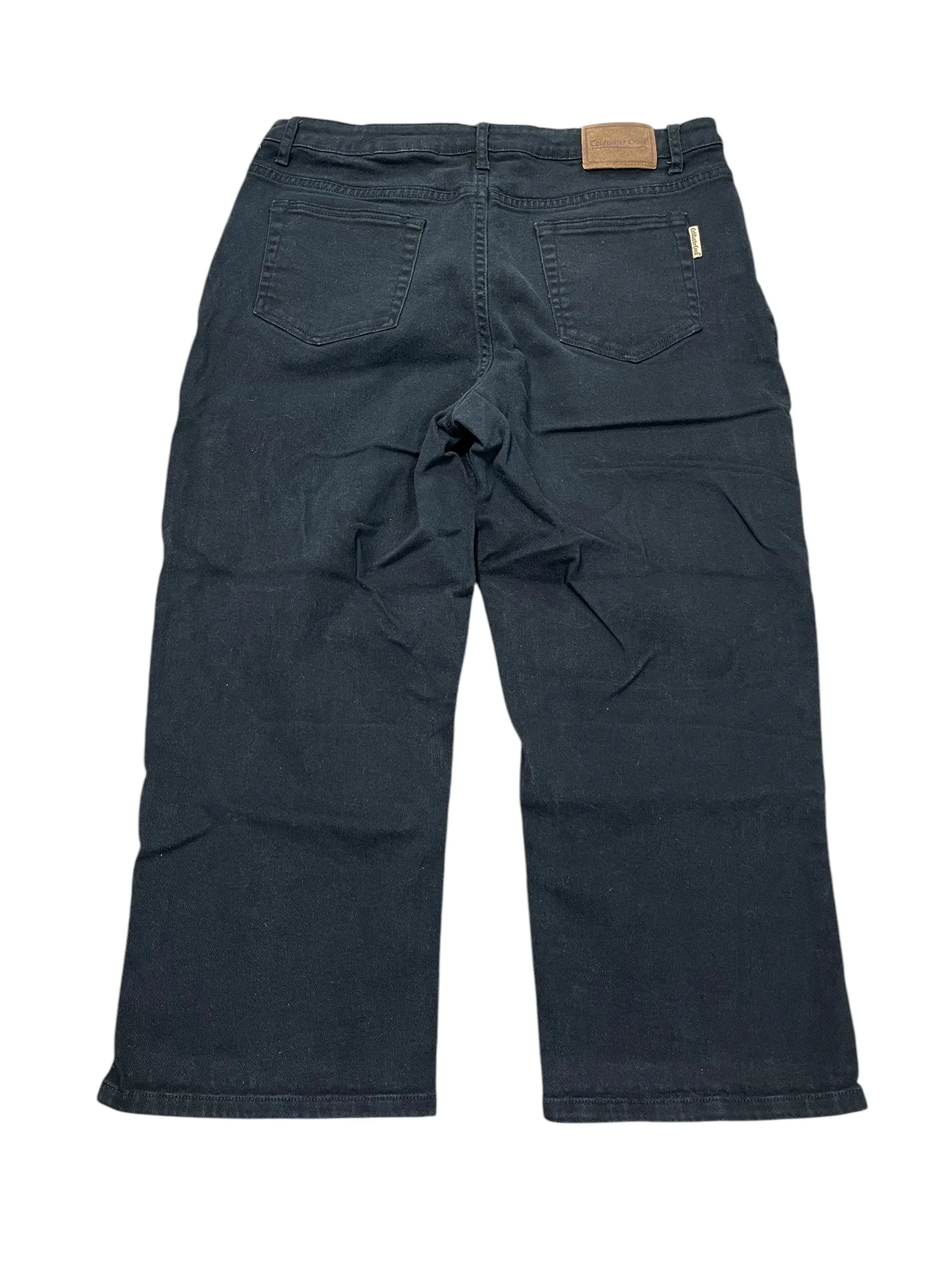 Jeans Cropped By Coldwater Creek In Black Denim, Size:14