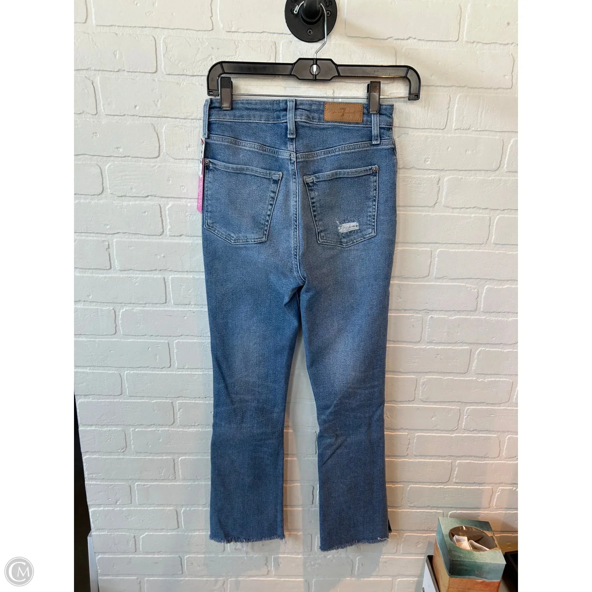 Jeans Straight By 7 For All Mankind In Blue Denim, Size: 2