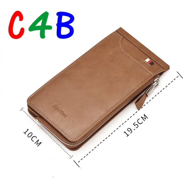 Korean Retro Large-Capacity Double Zipper Multi-Function Card Holder