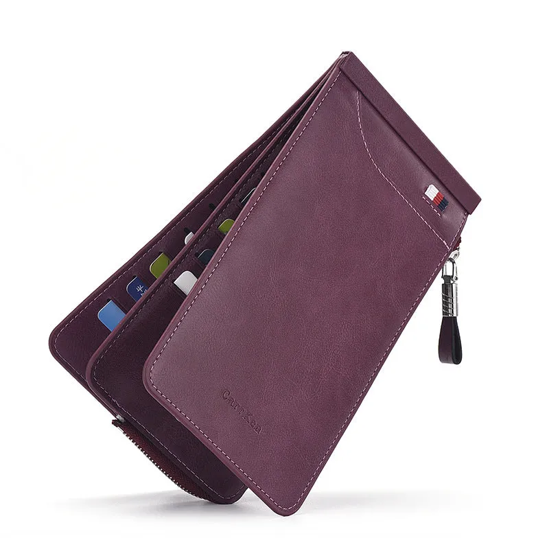Korean Retro Large-Capacity Double Zipper Multi-Function Card Holder