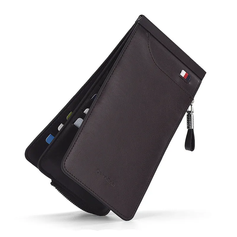 Korean Retro Large-Capacity Double Zipper Multi-Function Card Holder