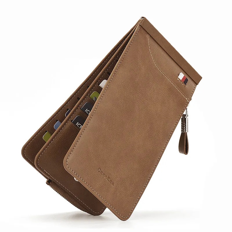 Korean Retro Large-Capacity Double Zipper Multi-Function Card Holder