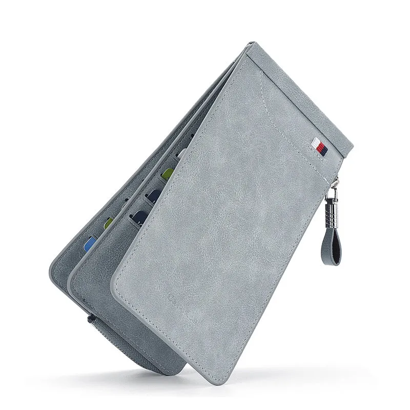 Korean Retro Large-Capacity Double Zipper Multi-Function Card Holder