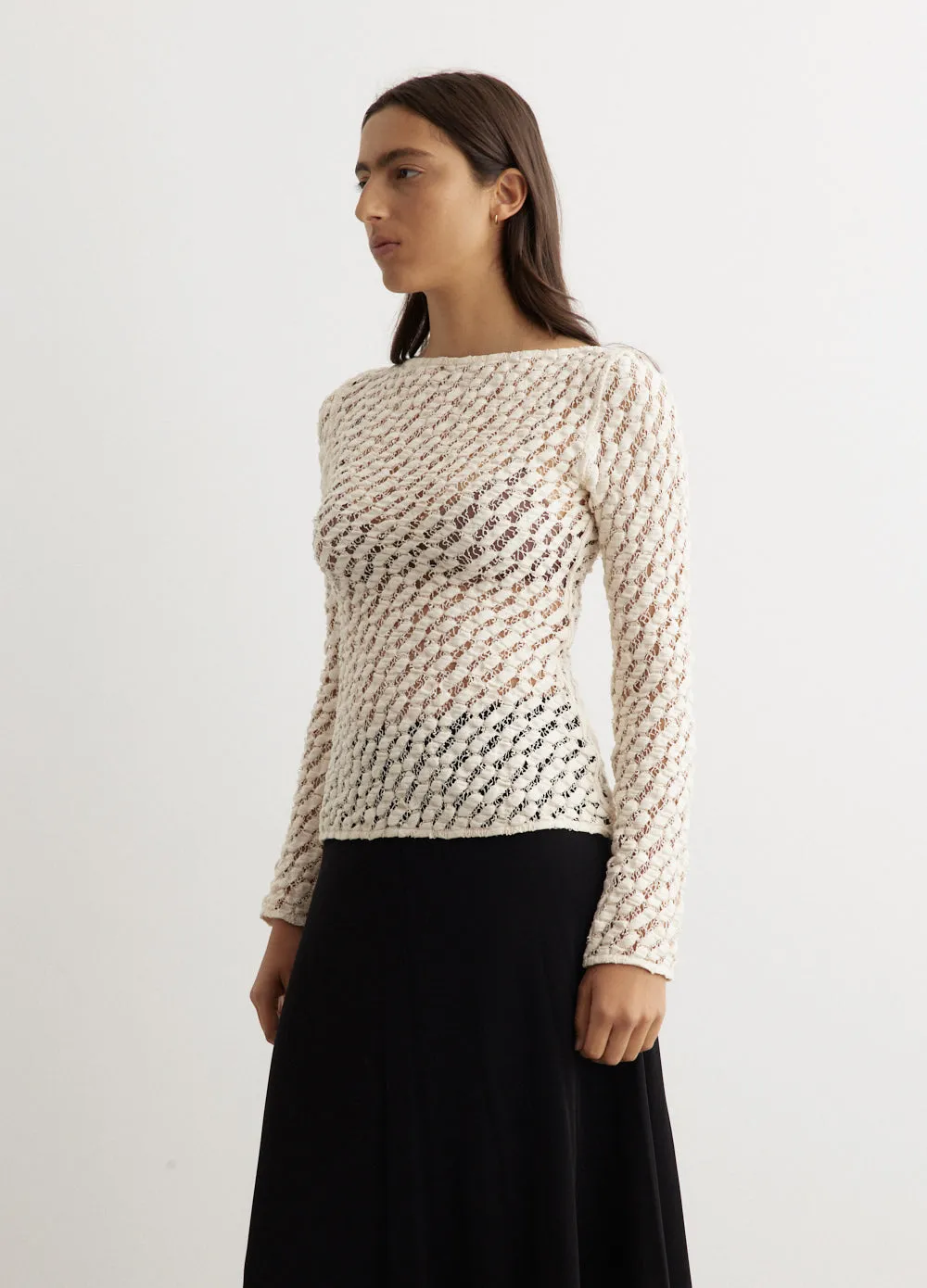 Lace Boat Neck Top