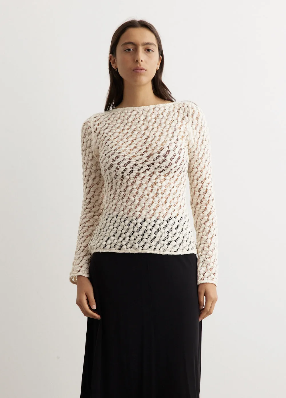Lace Boat Neck Top
