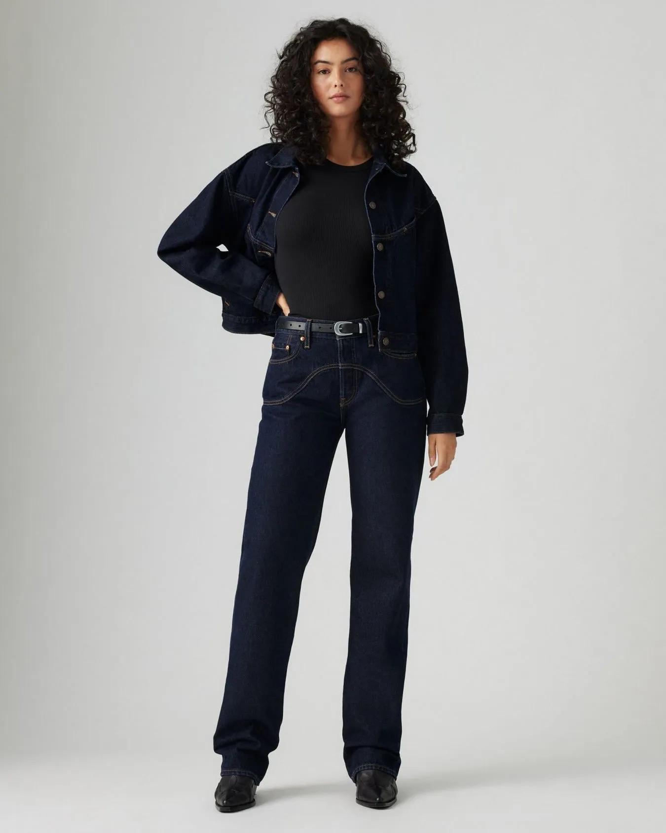 Levi's® Womens 501 90's Western Relaxed Straight Fit Jeans - Deep Breath
