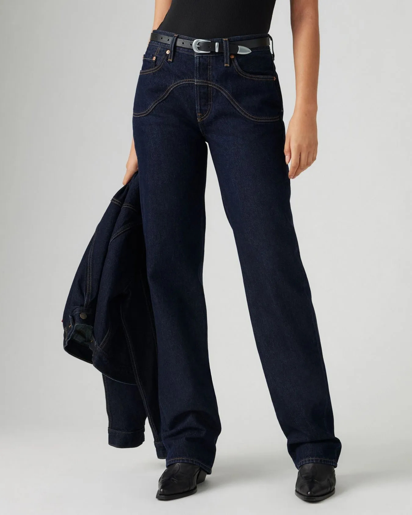 Levi's® Womens 501 90's Western Relaxed Straight Fit Jeans - Deep Breath