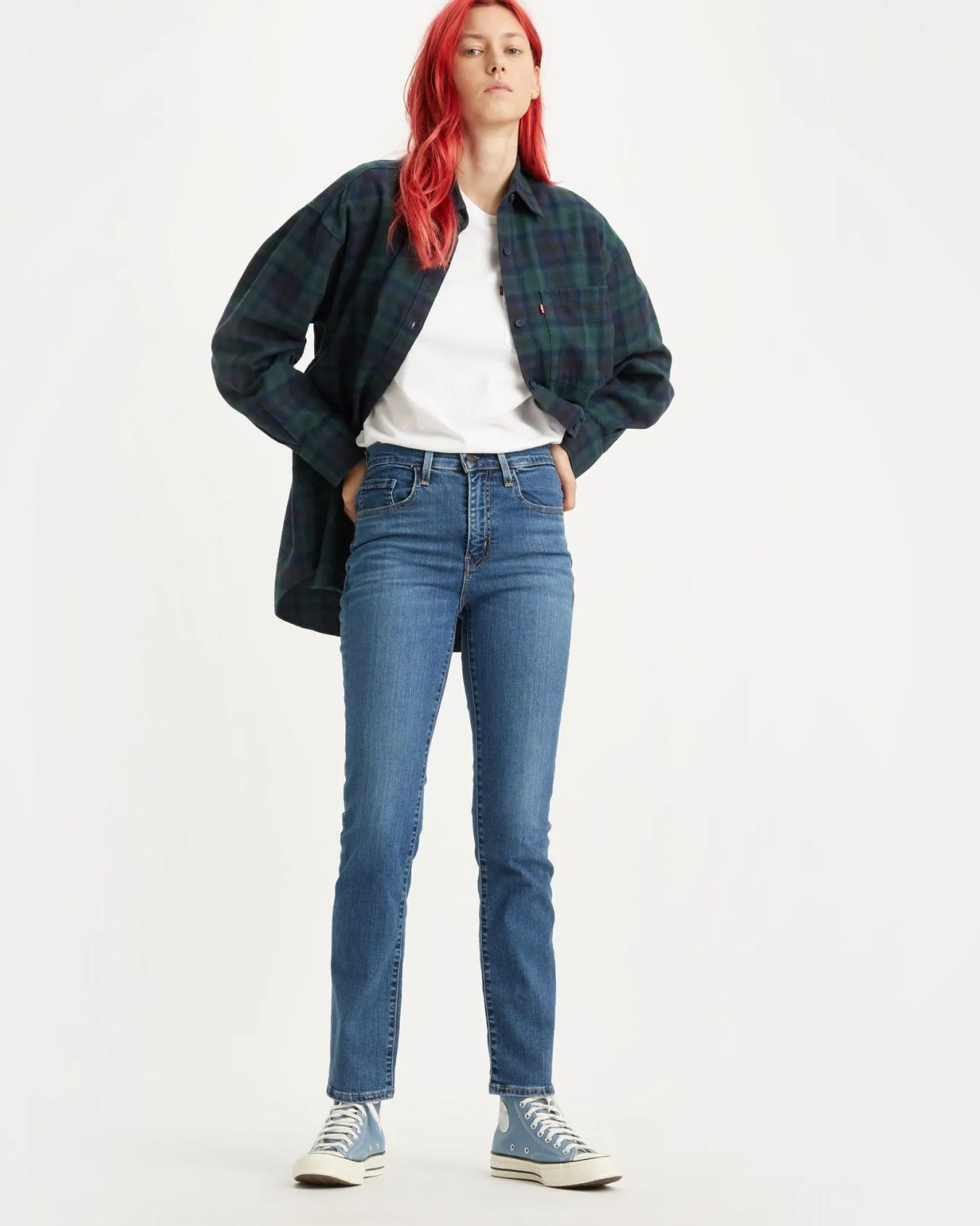 Levi's® Womens 724 High Rise Straight Leg Jeans - Blue Wave Mid