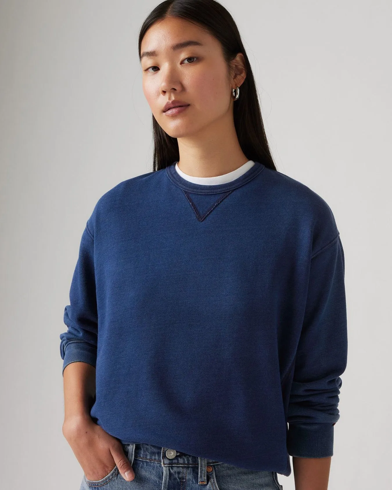 Levi's® Womens Heritage Crewneck Sweat - Medium Indigo