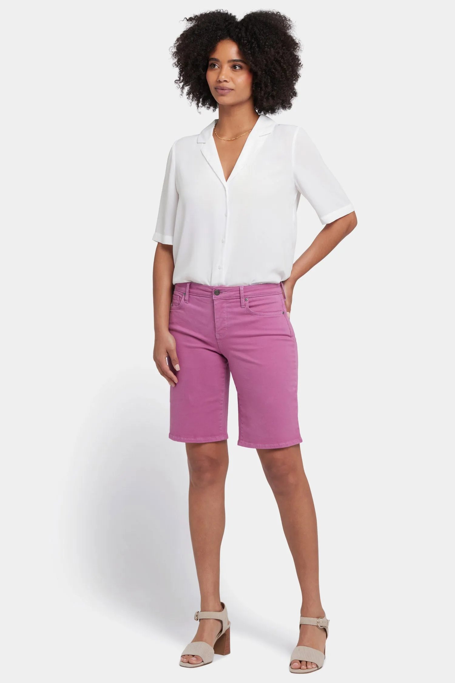 Lilly Denim Shorts - Red Violet