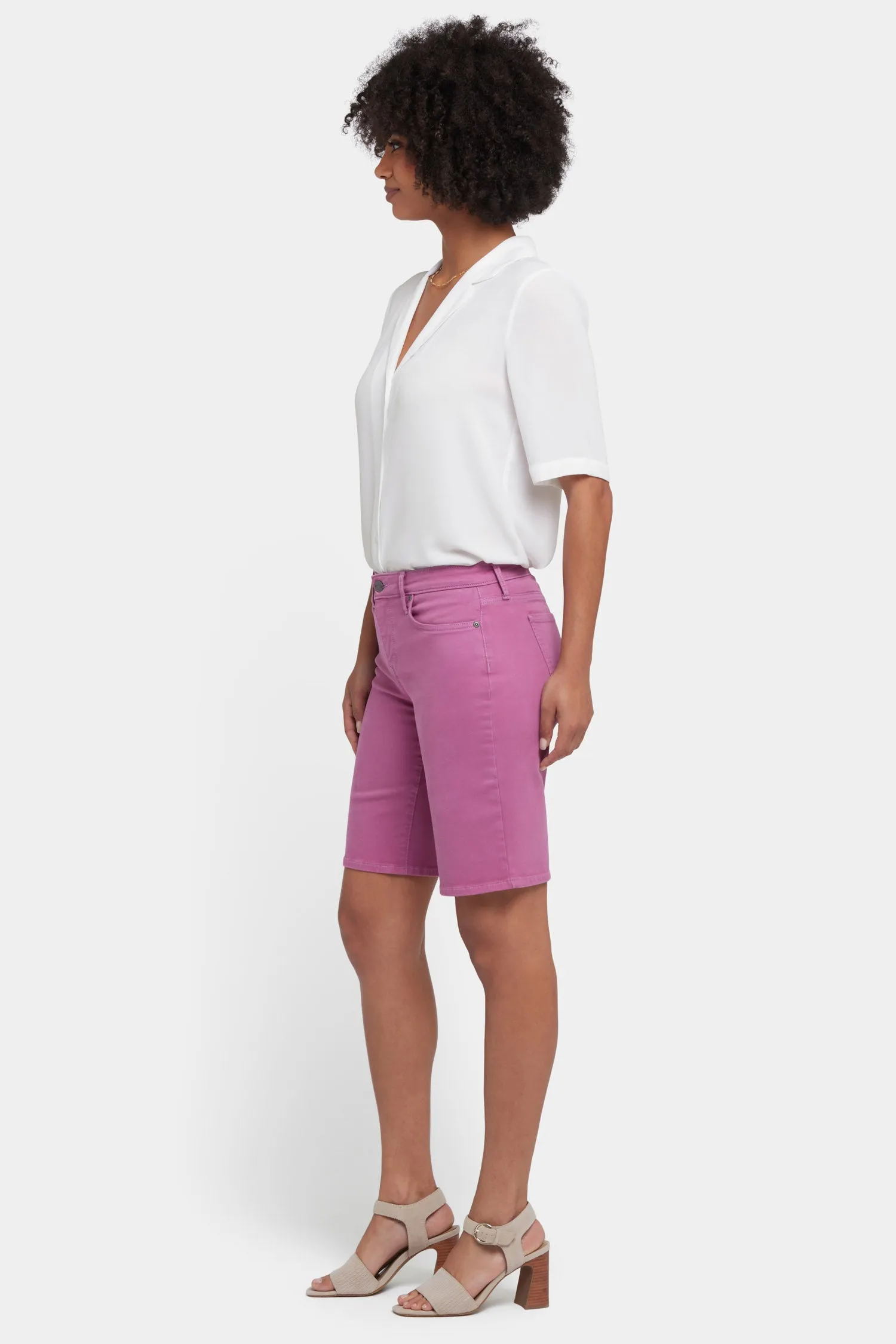Lilly Denim Shorts - Red Violet