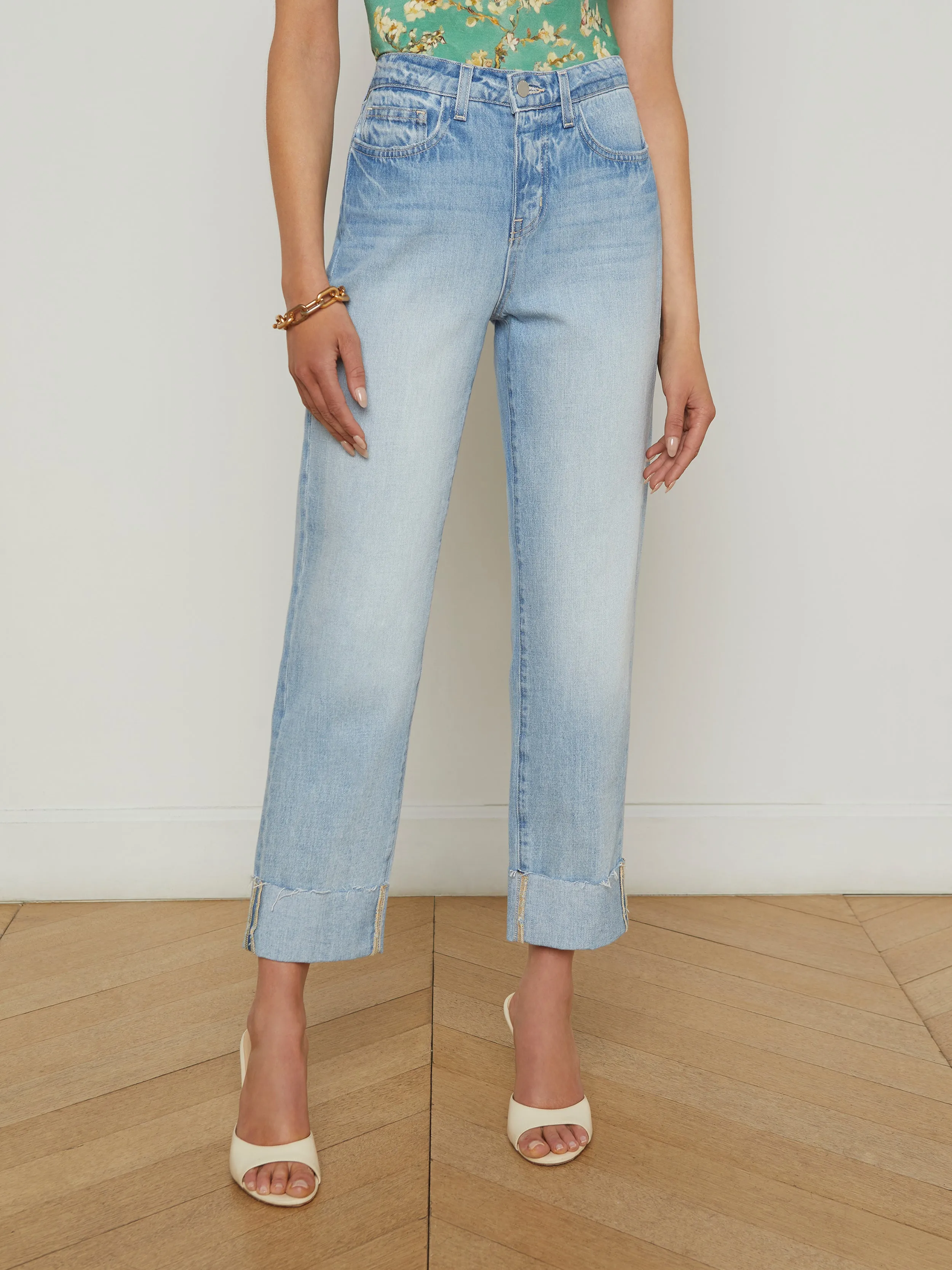 Maribel Cuffed Straight-Leg Jean