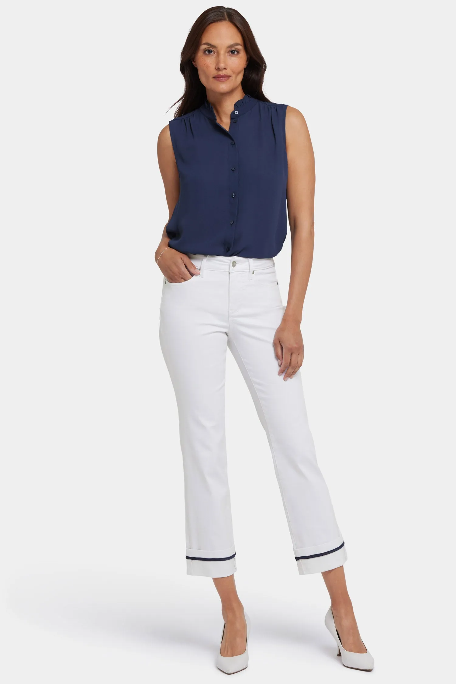 Marilyn Straight Ankle Jeans - Optic White