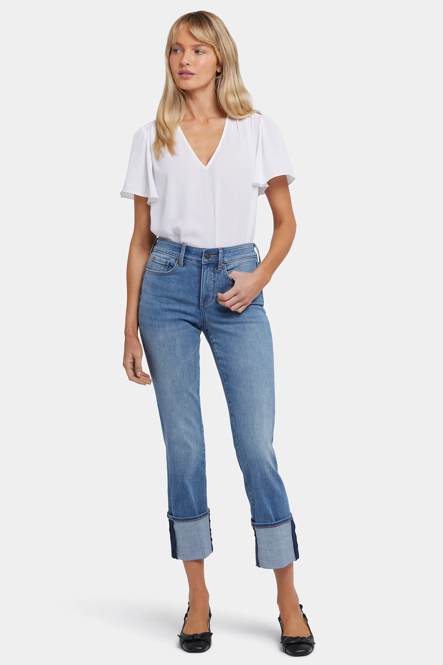 Marilyn Straight Jeans In Petite - Barcelona Breeze
