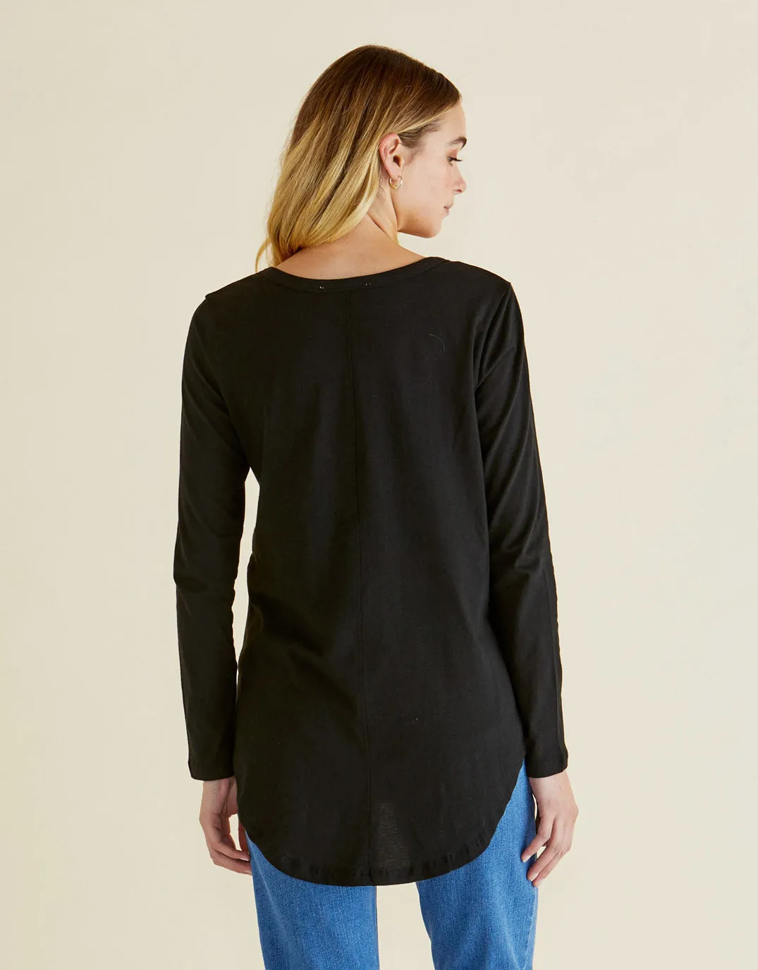 Megan Long Sleeve Top - Black