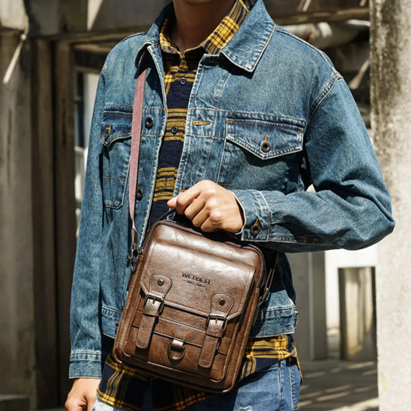 Men Classic Faux Leather Shoulder Bag Messeger Bag Handbag Small Bag
