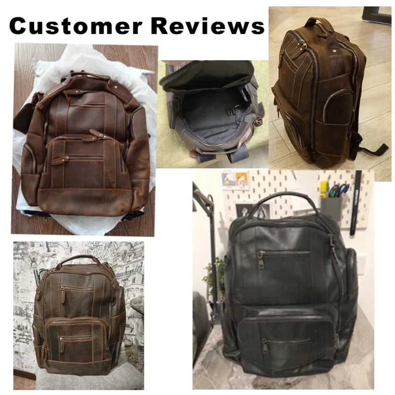 Men Leather Backpack Retro Luxury