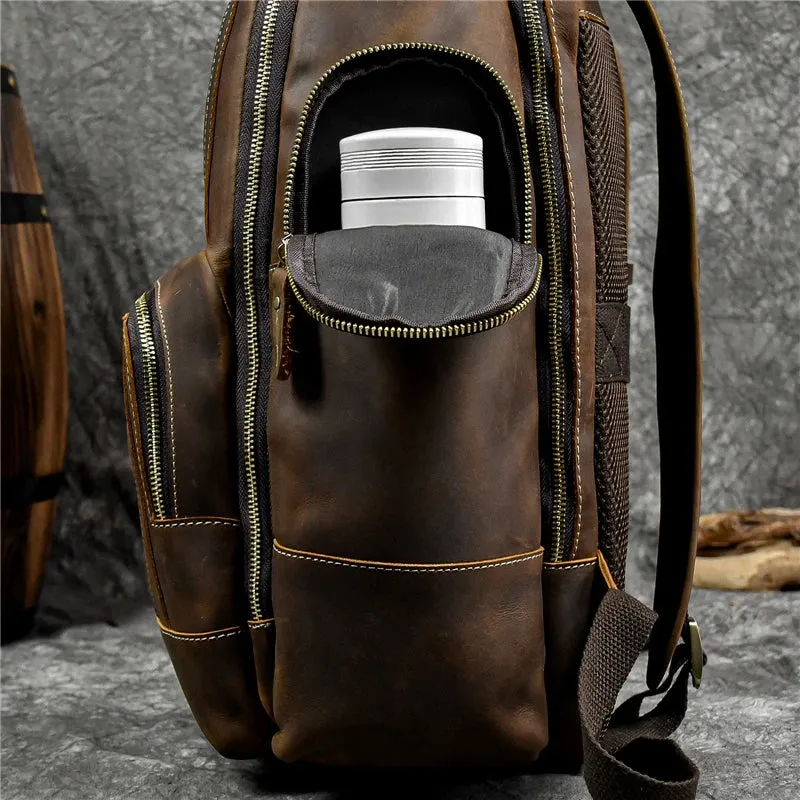 Men Leather Backpack Retro Luxury