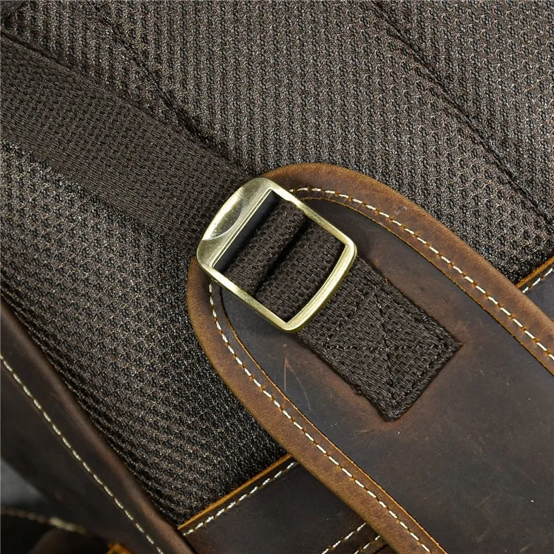 Men Leather Backpack Retro Luxury