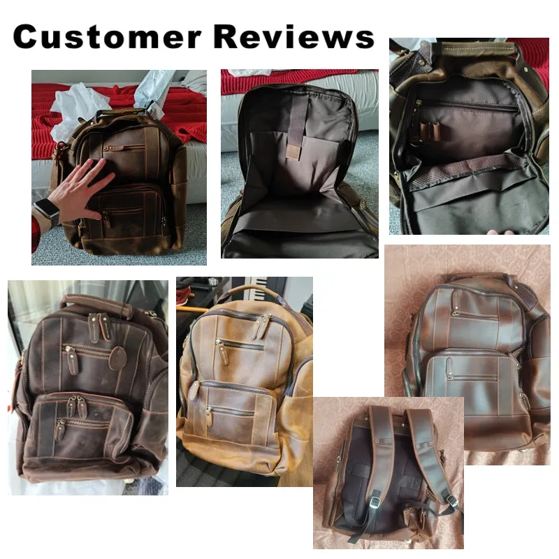 Men Leather Backpack Retro Luxury