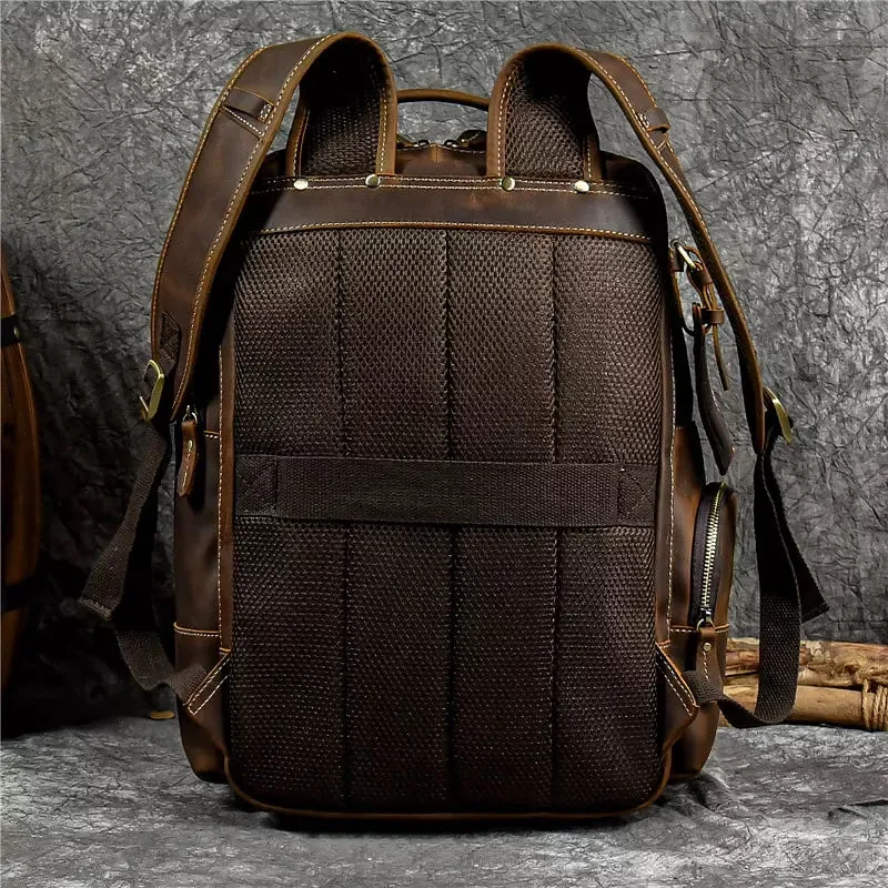 Men Leather Backpack Retro Luxury