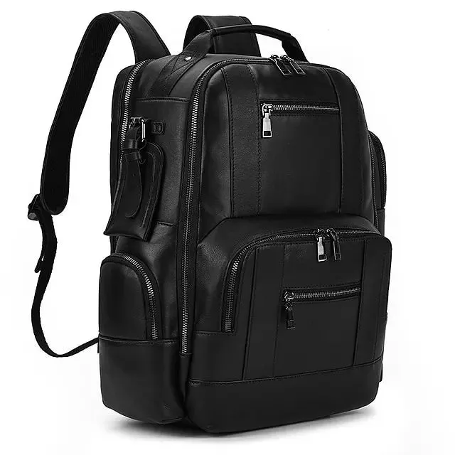 Men Leather Backpack Retro Luxury