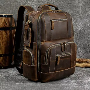 Men Leather Backpack Retro Luxury