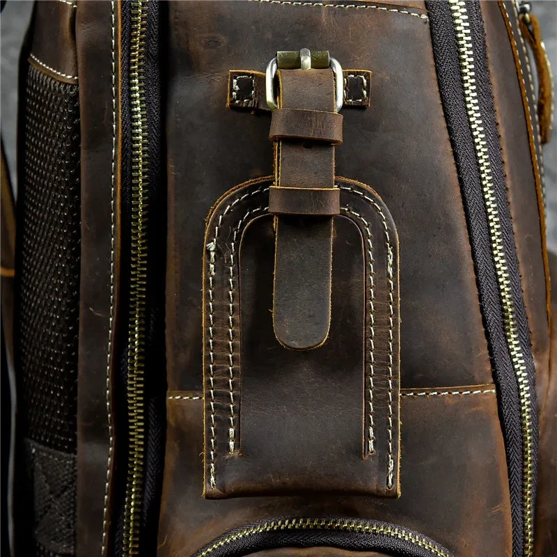 Men Leather Backpack Retro Luxury