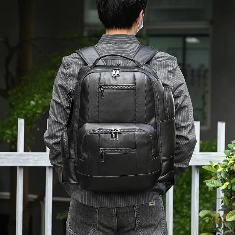 Men Leather Backpack Retro Luxury