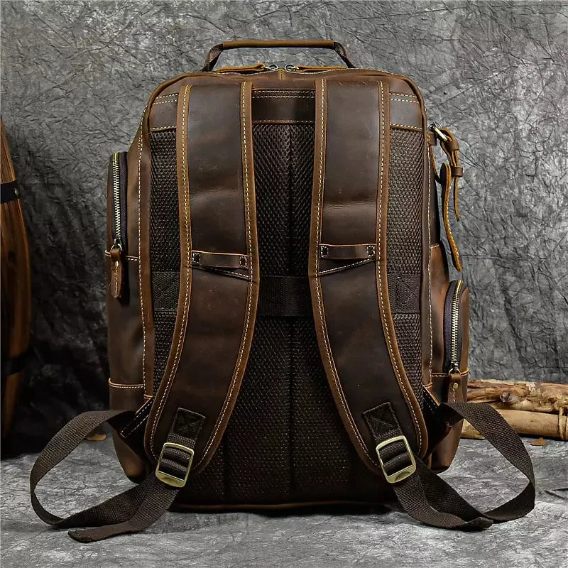 Men Leather Backpack Retro Luxury