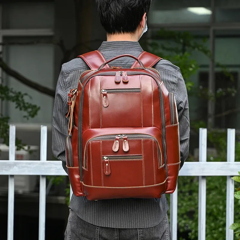 Men Leather Backpack Retro Luxury