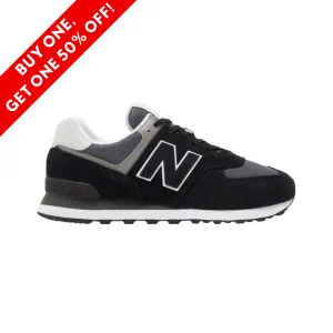 Men's 574 - Black with White and Grey (D Width)