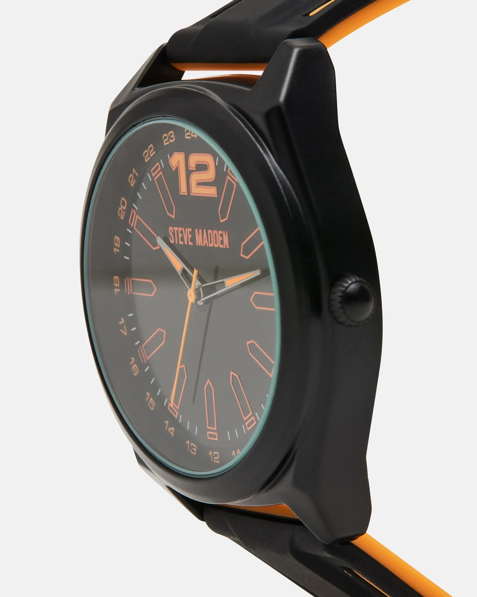 MEN'S SILICONE WATCH BLACK/ORANGE